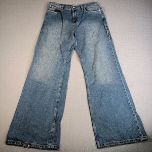 Ariat Rebar M5 Men's 35x32 Blue Distressed Mid Rise Frayed Straight Leg Jeans